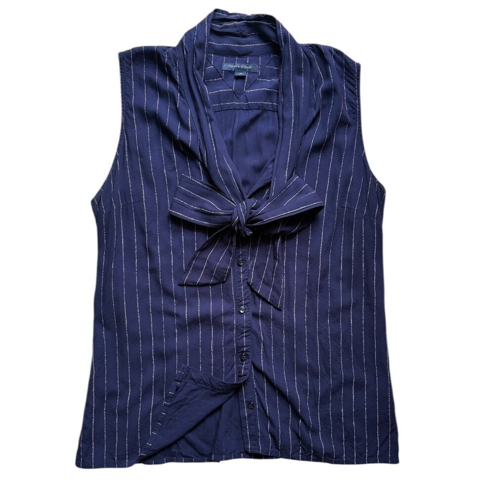 Tommy Hilfiger Womens Sleeveless Blouse with Bow Size L
